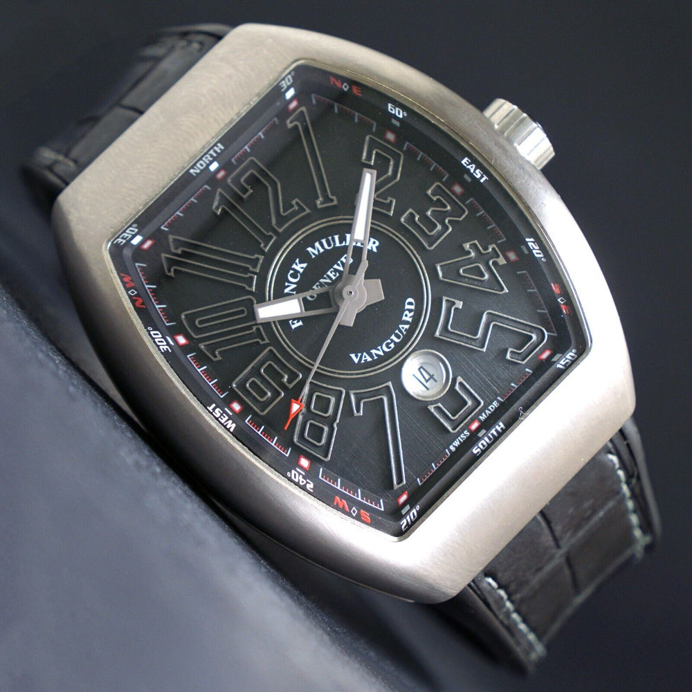 Stunning Frank Muller V45SCDT Vanguard Titanium Man's Watch Box & Papers, olde Towne Jewelers, Santa Rosa CA.