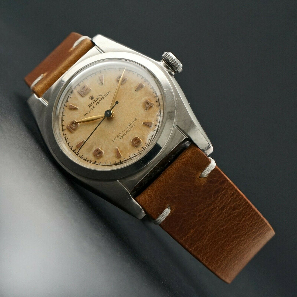 1946 Rolex 2940 Oyster Perpetual Steel Bubbleback Watch, All 