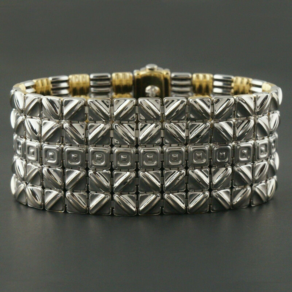 Chimento Reversible Yellow and White Gold Wide Reversible Bracelet