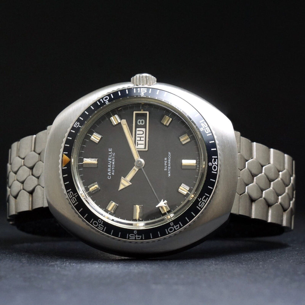 Rare Caravelle Automatic Diver Jet Stainless Watch Serviced Amazing Condition, Olde Towne Jewelers, Santa Rosa CA.