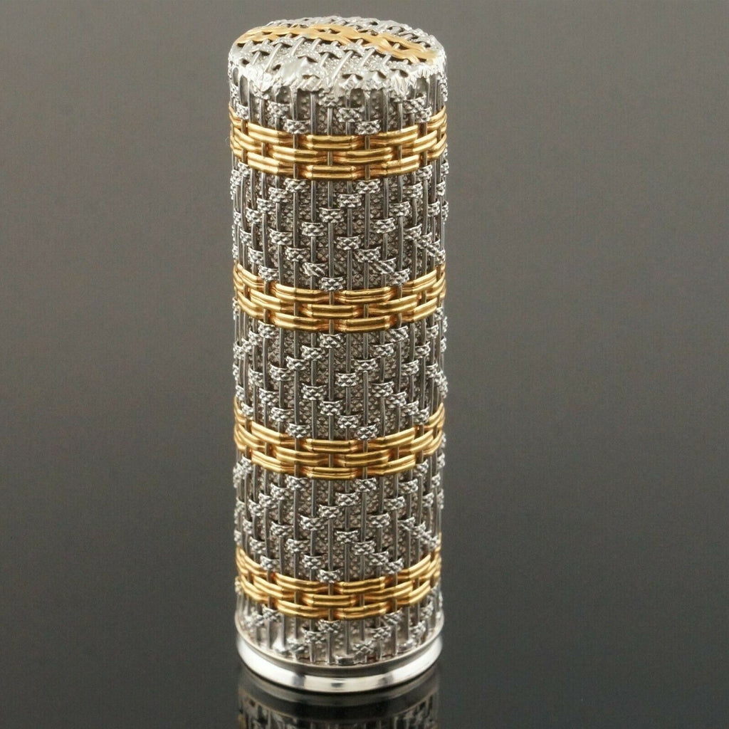 Rare Retro Two Tone Solid 18K Gold Weave & Link Pattern Estate Lipstic –  Olde Towne Jewelers
