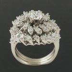 Solid 14K White Gold 1.71 CTW Diamond Cluster Burst Wedding Engagement Ring Set, Olde Towne Jewelers, Santa Rosa CA.