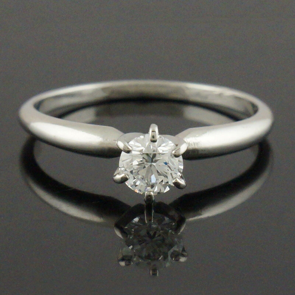 Platinum & .40 Ct Diamond Solitaire Engagement Ring, Estate Wedding Band