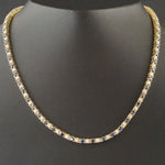 Solid 14K Yellow Gold, 6.2 CTW Sapphire & 1.24 CTW Diamond 17" Tennis Necklace, Olde Towne Jewelers, Santa Rosa CA.