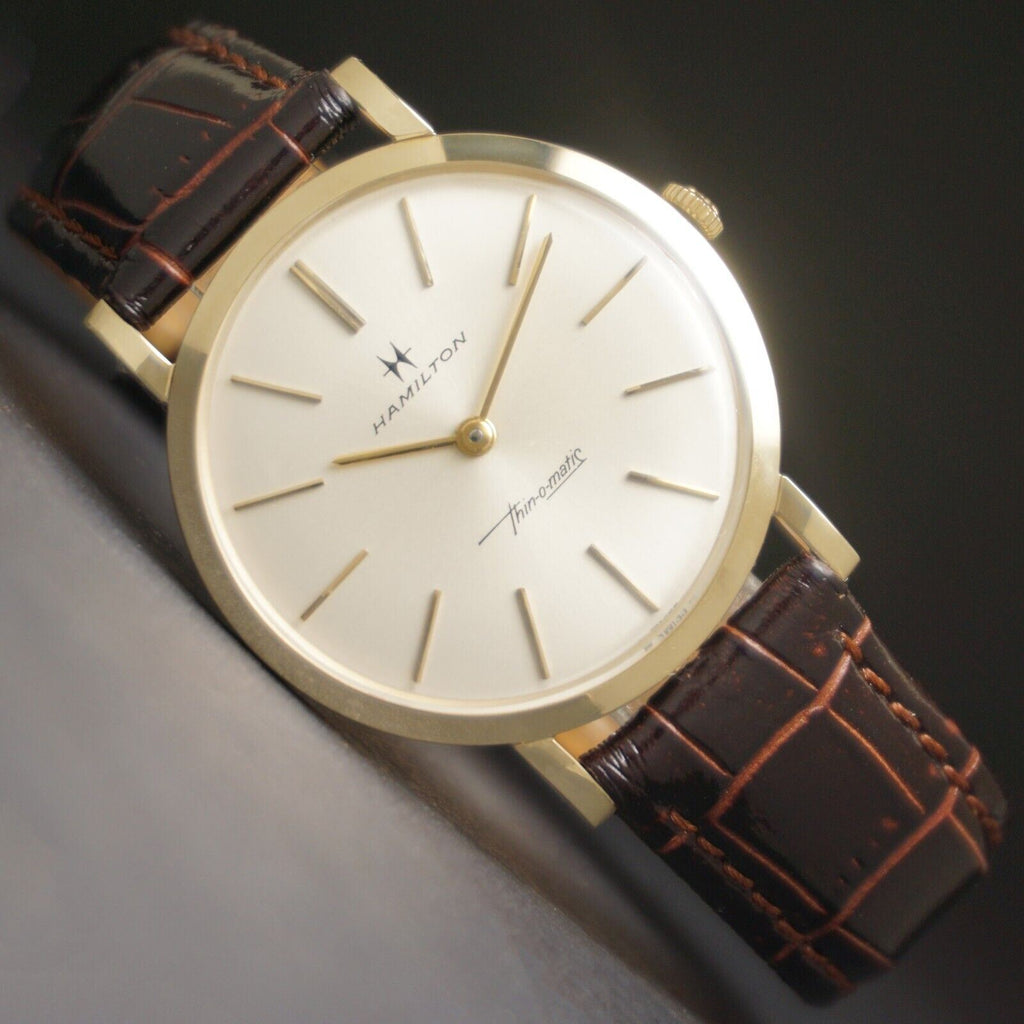 専用✨ HAMILTON 14K アンティークウォッチ Hamilton Thin o Matic 14K Gold Man's Watch, Outstanding Untouched