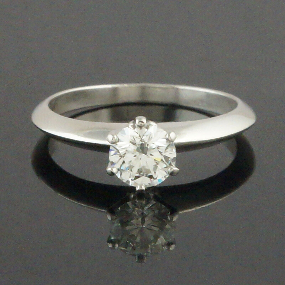 Tiffany & Co. Platinum .58 CTW Diamond Solitaire Engagement Ring, Wedding Band