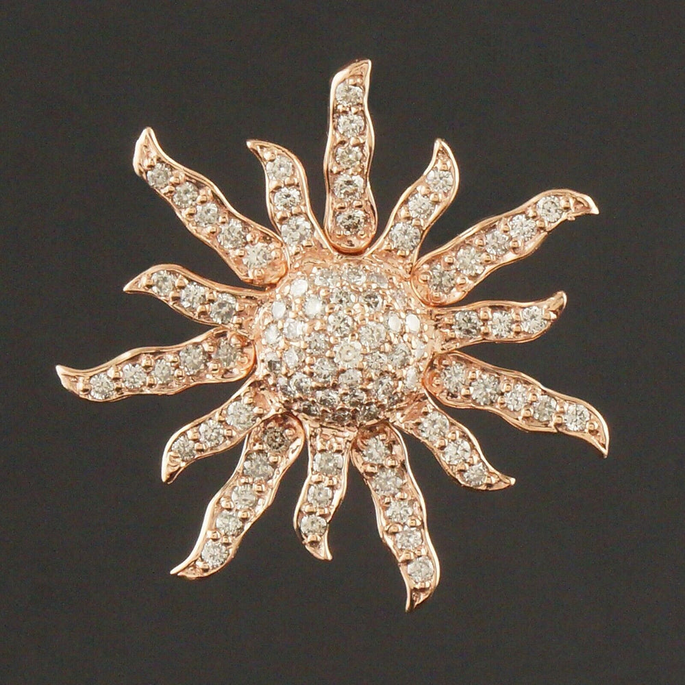 Sonia B. Design Solid 14K Rose Gold & .83CTW Diamond Sun Starburst Pendant