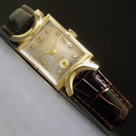 Stunning 1954 Bulova Solid 14K Gold Man's All Orig Ghost Dial Hooded Lug Watch