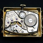 Stunning 1954 Bulova Solid 14K Gold Man's All Orig Ghost Dial Hooded Lug Watch, Olde Towne Jewelers, Santa Rosa CA.