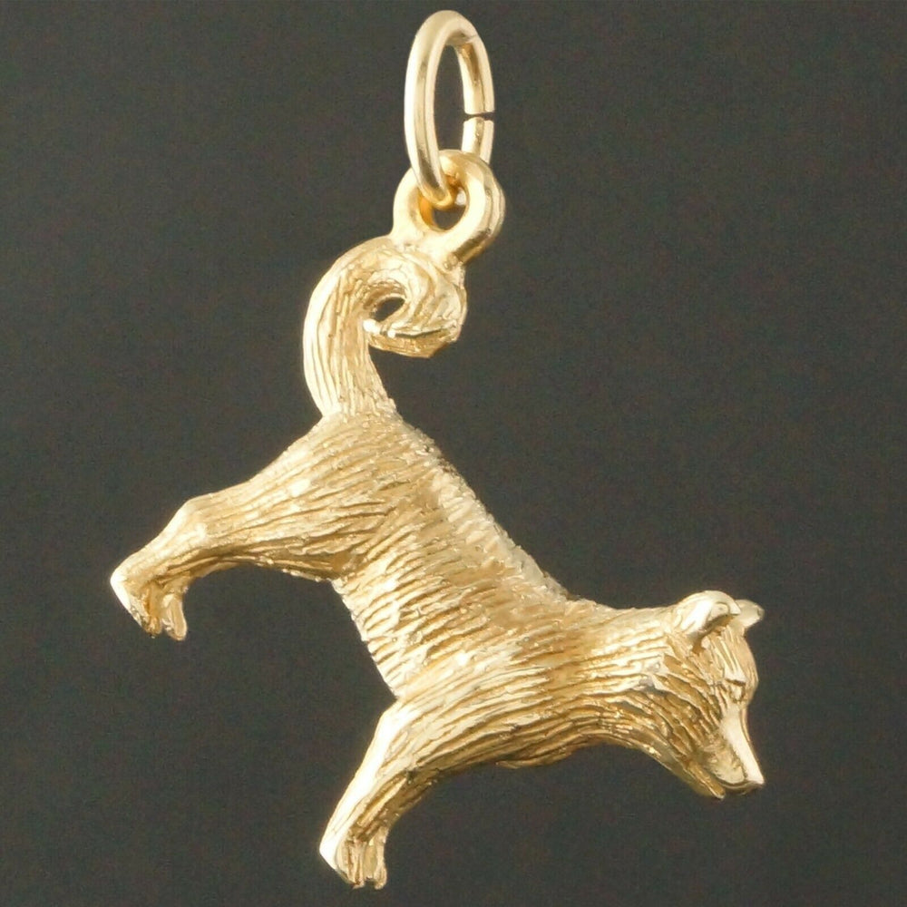 Terrier Estate Charm - Realistic Solid 10K Gold, 3 Dimensional Dog, Terrier Estate Charm, Pendant