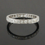 1920s Art Deco Engraved Platinum .64 CTW Diamond Eternity Band Anniversary Ring, Olde Towne Jewelers, Santa Rosa CA.