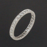 1920s Art Deco Engraved Platinum .64 CTW Diamond Eternity Band Anniversary Ring, Olde Towne Jewelers, Santa Rosa CA.