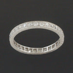 1920s Art Deco Engraved Platinum .64 CTW Diamond Eternity Band Anniversary Ring, Olde Towne Jewelers, Santa Rosa CA.