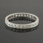 1920s Art Deco Engraved Platinum .64 CTW Diamond Eternity Band Anniversary Ring, Olde Towne Jewelers, Santa Rosa CA.