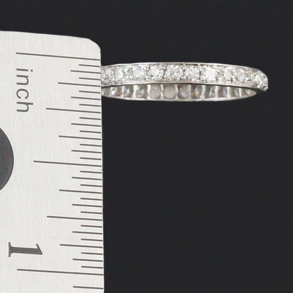 1920s Art Deco Engraved Platinum .64 CTW Diamond Eternity Band Anniversary Ring, Olde Towne Jewelers, Santa Rosa CA.