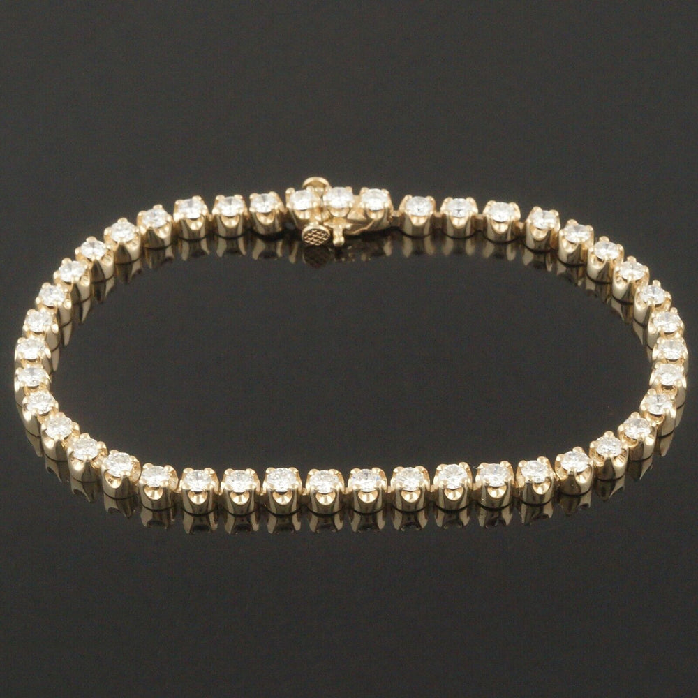 Solid 14K Yellow Gold & 4.75 CTW RBC Diamond 8" Tennis Line Bracelet, Olde Towne Jewelers, Santa Rosa CA.