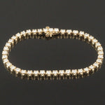 Solid 14K Yellow Gold & 4.75 CTW RBC Diamond 8" Tennis Line Bracelet