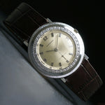 Stunning 1961 Longines 18K White Gold & Diamond Man's Dress Watch, Untouched