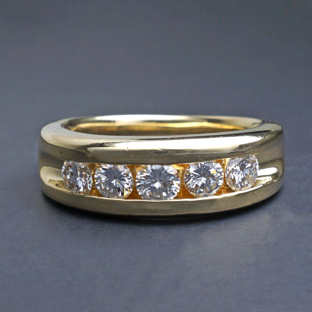 Heavy Solid 14K Gold & 1.00 CTW Channel Diamond Wedding Band, Anniversary Ring, Olde Towne Jewelers, Santa Rosa CA.