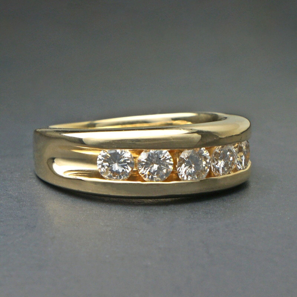 Heavy Solid 14K Gold & 1.00 CTW Channel Diamond Wedding Band, Anniversary Ring, Olde Towne Jewelers, Santa Rosa CA.