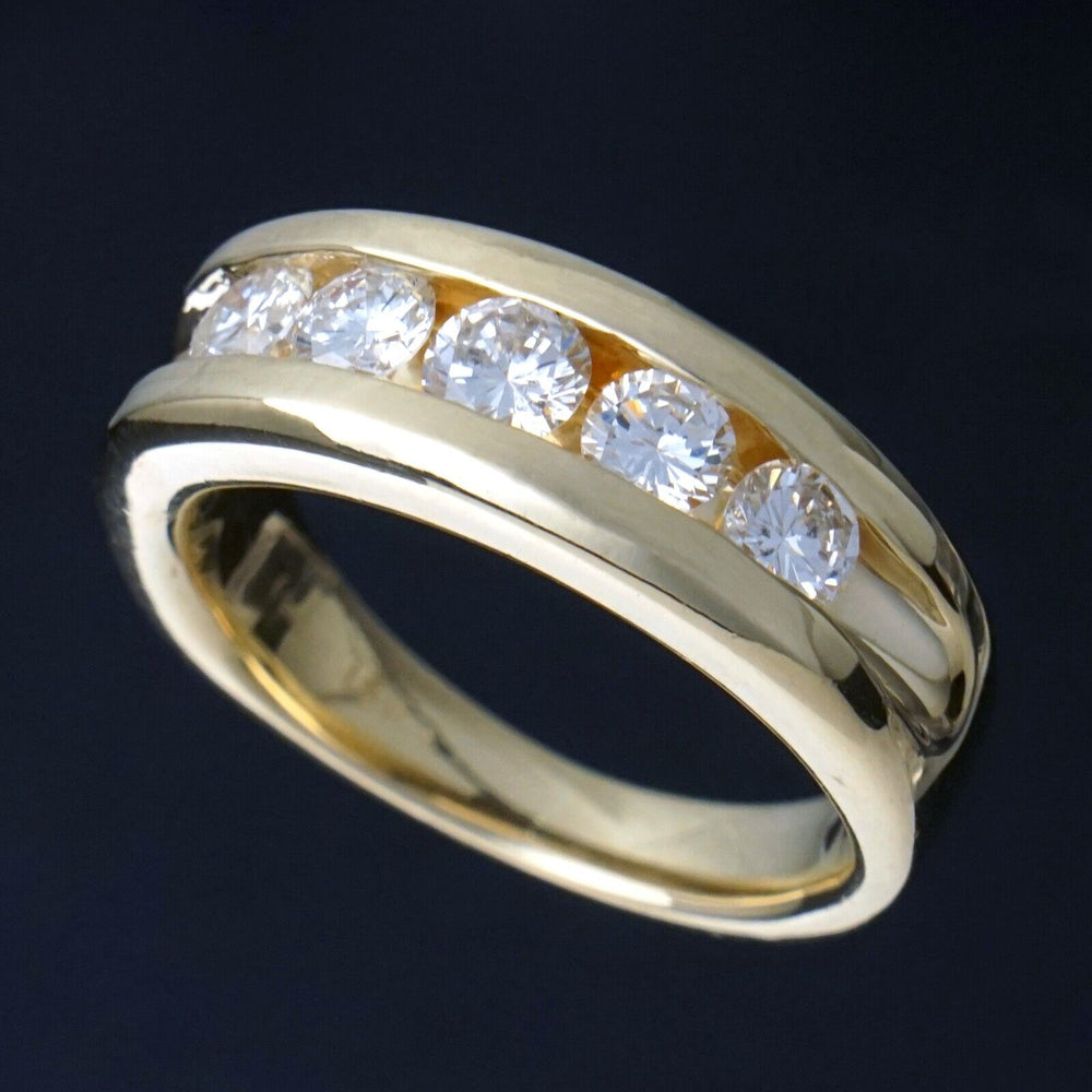 Heavy Solid 14K Gold & 1.00 CTW Channel Diamond Wedding Band, Anniversary Ring, Olde Towne Jewelers, Santa Rosa CA.