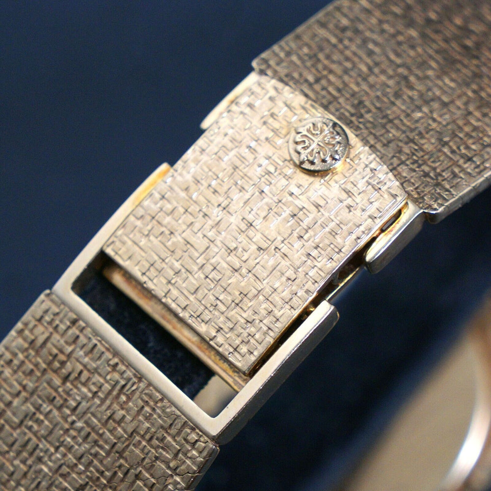 Unpolished Patek Philippe 3491 18K Gold & Diamond Man's Bracelet Watch w/Box, Old Towne Jewelers, Santa Rosa CA.