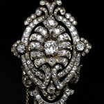 Art Deco 14K Gold & Silver Filigree, 8.00 CTW OMC Diamond Pin Brooch, Pendant, Olde Towne Jewelers, Santa Rosa CA.