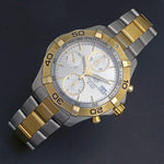 Stunning Tag Heuer Aquaracer Automatic Two Tone Man's Chronograph Watch Serviced, Olde Towne Jewelers, Santa Rosa CA.