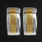 Two Tone Solid 14K Gold & .60 CTW Channel Diamond Hinged Hoop Estate Earrings, Olde Towne Jewelers, Santa Rosa CA.