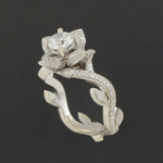 Solid 14K White Gold & Diamond Floral Vine Engagement, Wedding, Anniversary Ring, Olde Towne Jewelers, Santa Rosa CA.