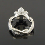 Solid 14K White Gold & Diamond Floral Vine Engagement, Wedding, Anniversary Ring, Olde Towne Jewelers, Santa Rosa CA.