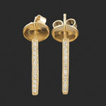 Lynn Ban Modernist Geometric Solid 14K Yellow Gold Pave Diamond Estate Earrings, Olde Towne Jewelers, Santa Rosa CA.