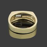Modernist 2 Tone Solid 18K Gold Baguette Diamond Wedding Band, Anniversary Ring, Olde Towne Jewelers, Santa Rosa CA.