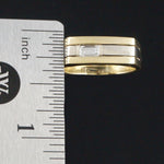 Modernist 2 Tone Solid 18K Gold Baguette Diamond Wedding Band, Anniversary Ring, Olde Towne Jewelers, Santa Rosa CA.