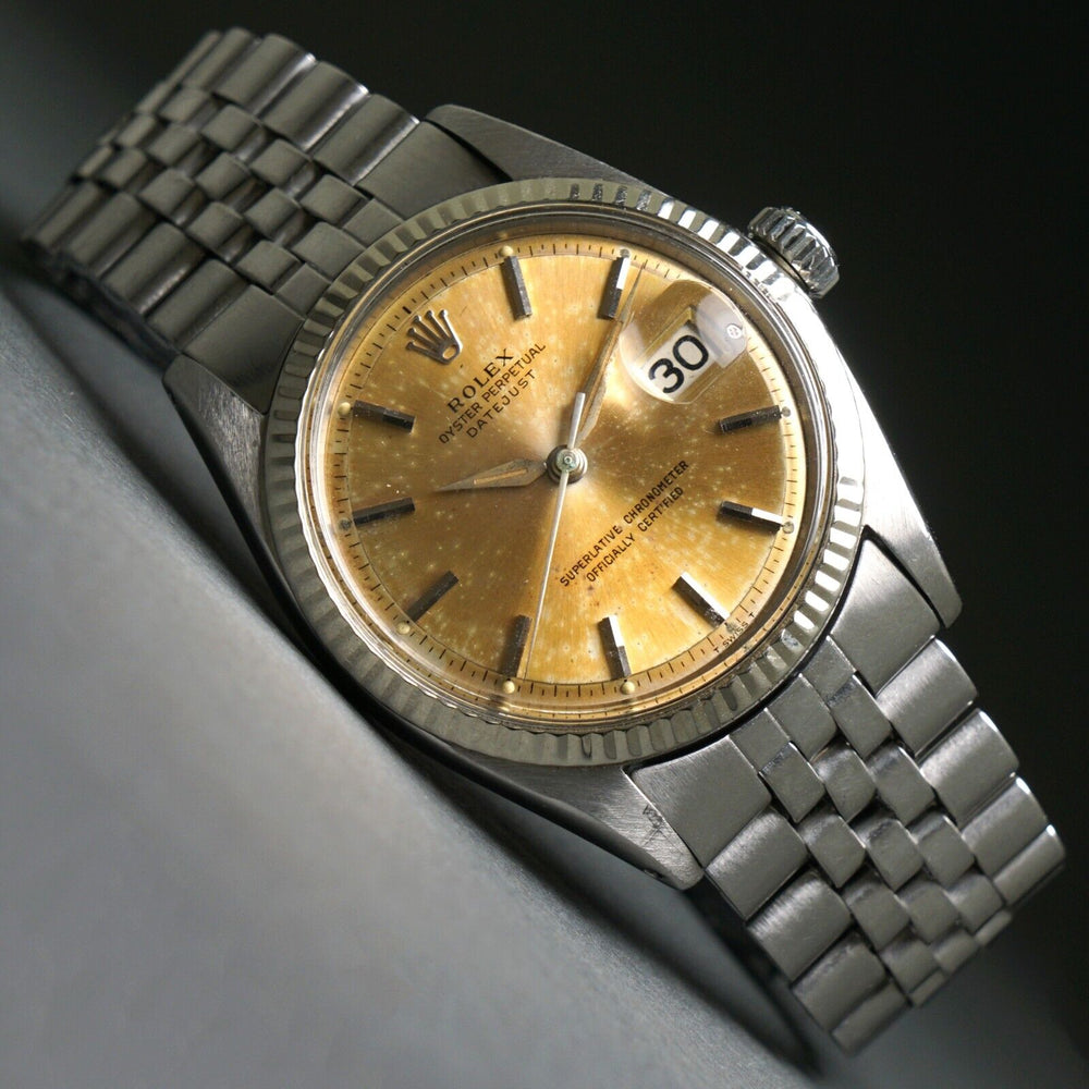 Stunning 1963 Rolex 1601 Datejust Stainless Steel 36mm Tropical Dial Watch XLNT!