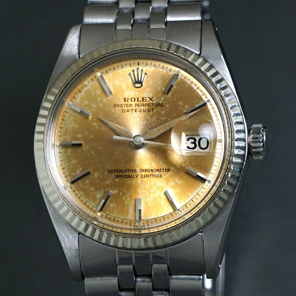 Stunning 1963 Rolex 1601 Datejust Stainless Steel 36mm Tropical Dial Watch XLNT! Olde Towne Jewelers, Santa Rosa CA.