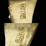 Solid 22K Yellow Gold Oval Green Jade Cabochon Engraved Floral Motif Estate Ring, Olde Towne Jewelers, Santa Rosa CA.