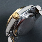 Stunning 1987 Rolex 69173 Datejust 18K/SS Black Diamond Dial & Bezel Watch XLNT! Olde Towne Jewelers, Santa Rosa CA.
