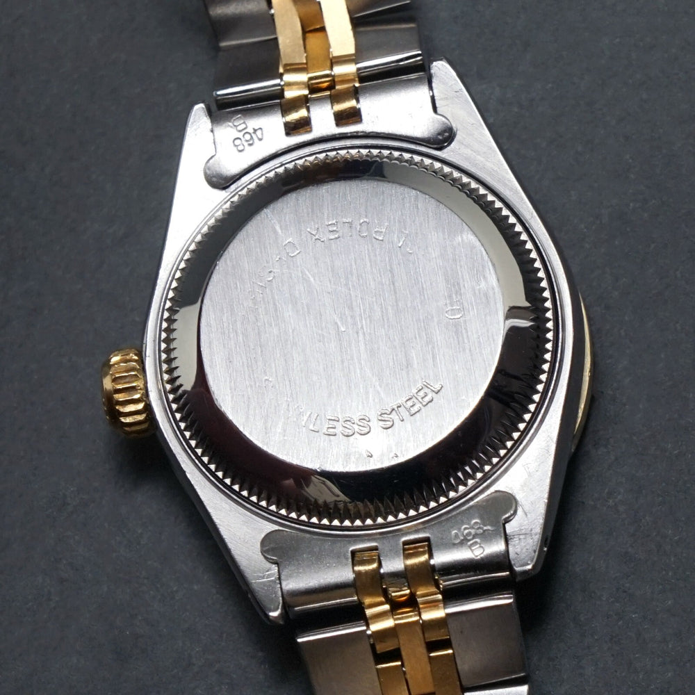 Stunning 1987 Rolex 69173 Datejust 18K/SS Black Diamond Dial & Bezel Watch XLNT! Olde Towne Jewelers, Santa Rosa CA.