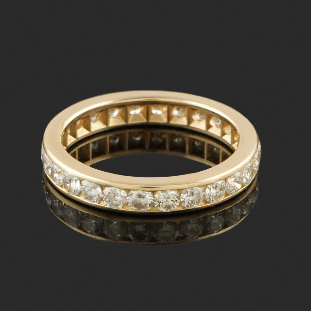 Solid 14K Gold 1.10 CTW Channel Diamond Eternity Wedding Band Anniversary Ring