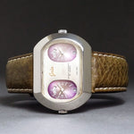 Stunning Gala Double Automatic Two Time Zone Stainless Steel Watch Arabic Date, Olde Towne Jewelers, Santa Rosa CA.