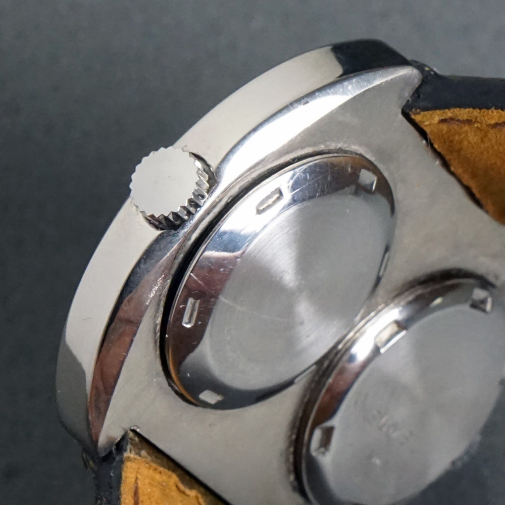 Stunning Gala Double Automatic Two Time Zone Stainless Steel Watch Arabic Date, Olde Towne Jewelers, Santa Rosa CA.
