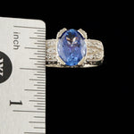 Art Deco Style Solid 14K White Gold, 3.86 Ct Tanzanite & .48 CTW Diamond Ring, Olde Towne Jewelers, Santa Rosa CA.