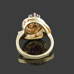 Solid 14K Yellow Gold, Grape Garnet & Diamond Halo Estate Cocktail Ring, Olde Towne Jewelers, Santa Rosa CA.