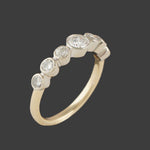 Two Tone Solid 14K Gold & Graduated Bezel Set Diamond Wedding, Anniversary  Band, Olde Towne Jewelers, Santa Rosa CA.