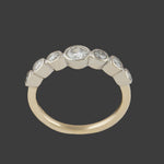 Two Tone Solid 14K Gold & Graduated Bezel Set Diamond Wedding, Anniversary  Band, Olde Towne Jewelers, Santa Rosa CA.