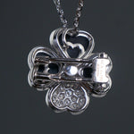 Van Cleef & Arpels Solid 18K Gold Onyx & Diamond Cosmos Pendant 16" Necklace, Olde Towne Jewelers, Santa Rosa CA.