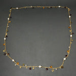 David Yurman Solid 18K Gold Pearl, Garnet, Quartz, Citrine Bijoux 46" L Necklace, Olde Towne Jewelers, Santa Rosa CA.