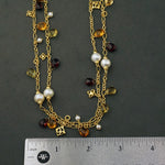 David Yurman Solid 18K Gold Pearl, Garnet, Quartz, Citrine Bijoux 46" L Necklace, Olde Towne Jewelers, Santa Rosa CA.