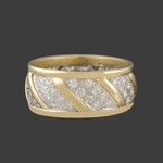 Wide Vintage Solid 18K Gold & 1.25 CTW Diamond Cigar Wedding Band Estate Ring, Olde Towne Jewelers, Santa Rosa CA.